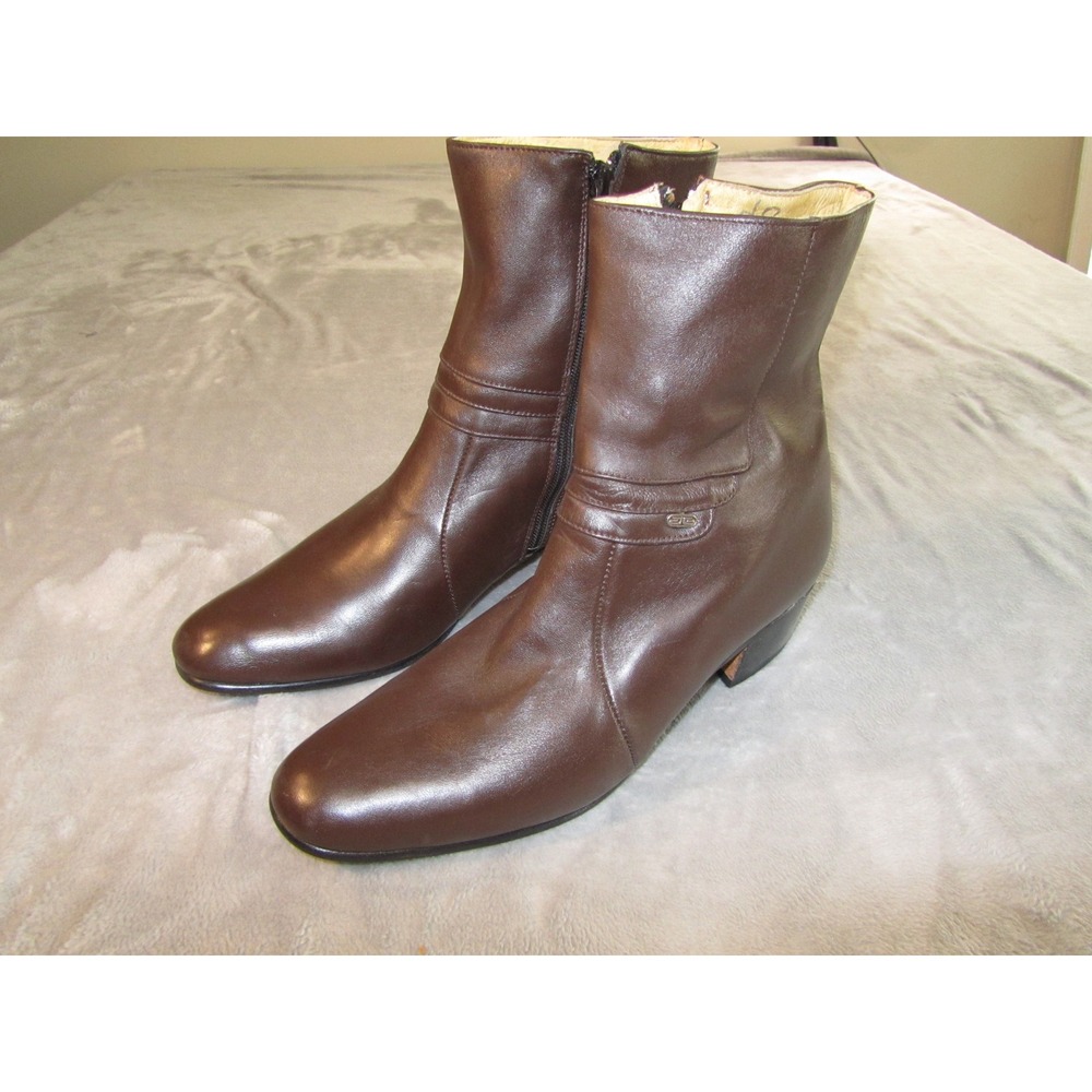 El Besserro Brown Genuine Leather Ankle Boots Made in Mexico Size 8 Almond Toe
